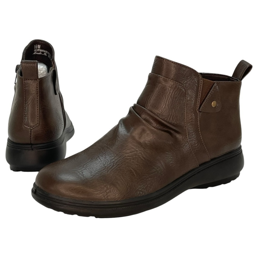 Easy Street Ariadne Brown Faux Leather Womens Booties Size 9.5M - Picture 7 of 10